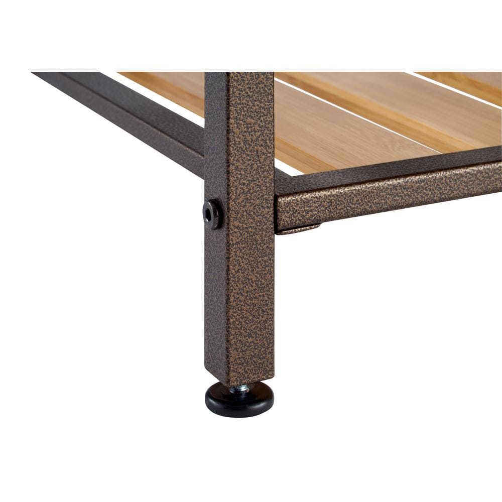 Bronze Anthracite Bamboo 3-Tier Shoe Storage Bench