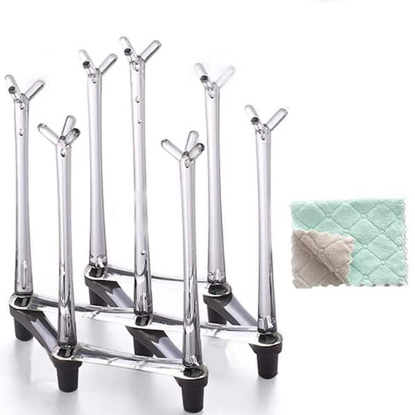 Retractable Polypropylene Drying Dish Rack for Drinking Glass with Non-Slip Bottom