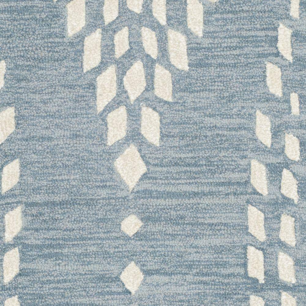 Handmade Bella Blue Ivory Floral Wool Runner Rug - 2'3" x 7'