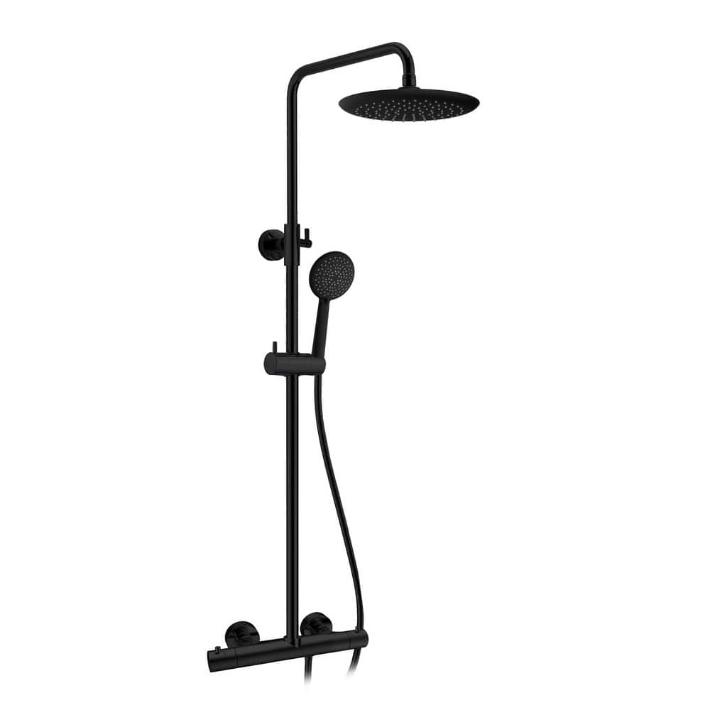 Downpour 5-Spray Patterns with 9.5 in. Wall Mount Rainfall Dual Shower Head