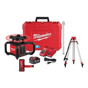 M18 2000 ft. Red Exterior Rotary Laser Level Kit with Receiver, Receiver Clamp, Tripod, and Grade Rod