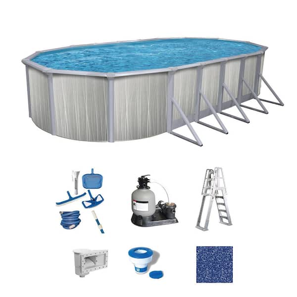 Marion 18 ft. x 33 ft. Oval 52 in. Deep Hard Sided Above Ground Standard Pool Package