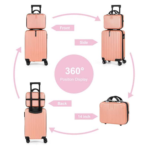 HIKOLAYAE 2-Piece Carry On Luggage Set Hard Side Lightweight