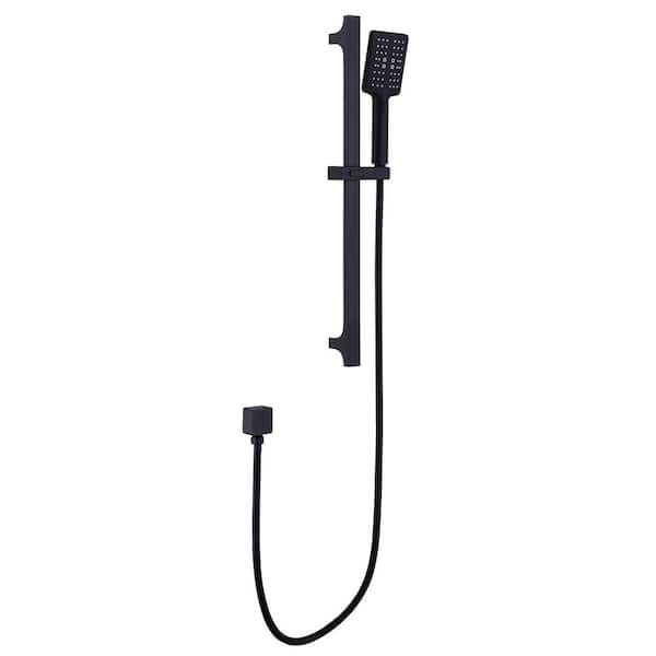 1-Spray Single Handle Wall Mount Fixed Shower Head and Handheld Shower Head 1.6 GPM in Black