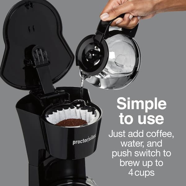 Coffee Maker, 4-Cup, Pause & Serve, Black