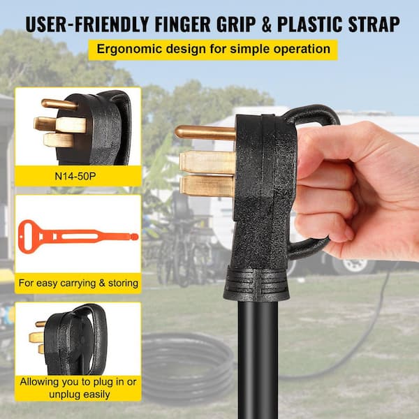 75ft. 50 Amp Generator Extension Cord 6/3+8/1 125V 250V Generator Cord N14-50P & SS2-50R & CS6364 Twist Lock Connectors
