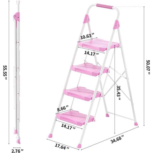 KIWDZFU 50 in. H Reach 4 Step Ladder 900 lbs. Load Capacity