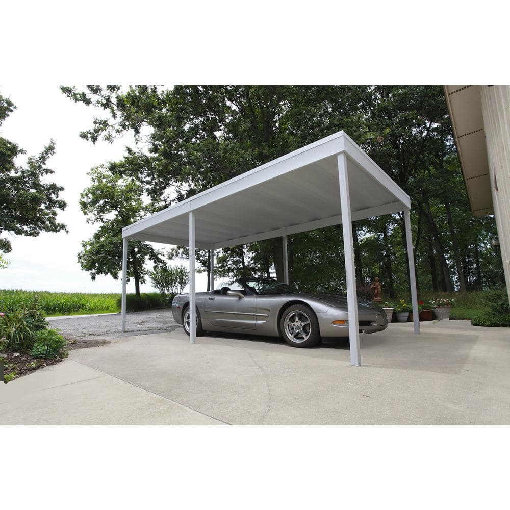 10 x 20 Ft White Galvanized Steel Carport Shelter