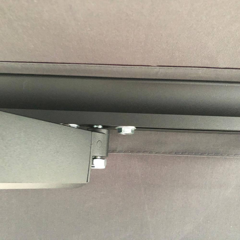 Gray Motorized Retractable Patio Awning with Black Frame