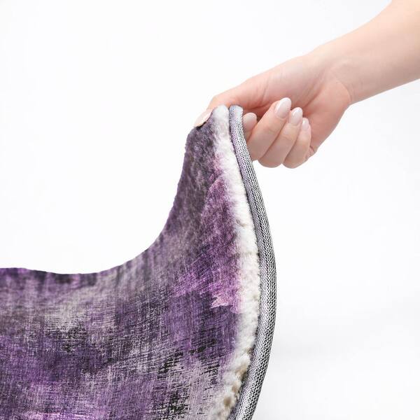 Dream Shag Premium Machine Washable Abstract ADS792 Purple 10 ft. x 14 ft. Area Rug