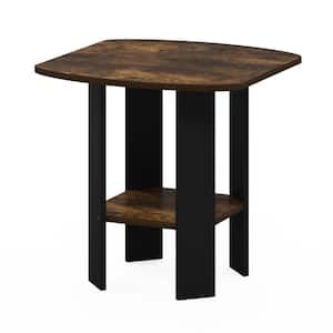 20 in. Simple Design Amber Pine/Black End/Side Table