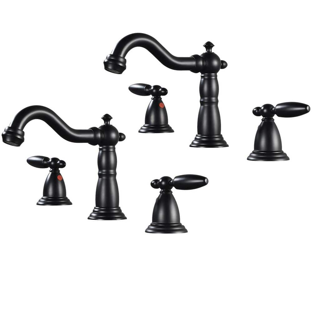 Double handle 8 in. Widespread Bathroom Faucet 3 Hole Bathroom Sink Faucet 