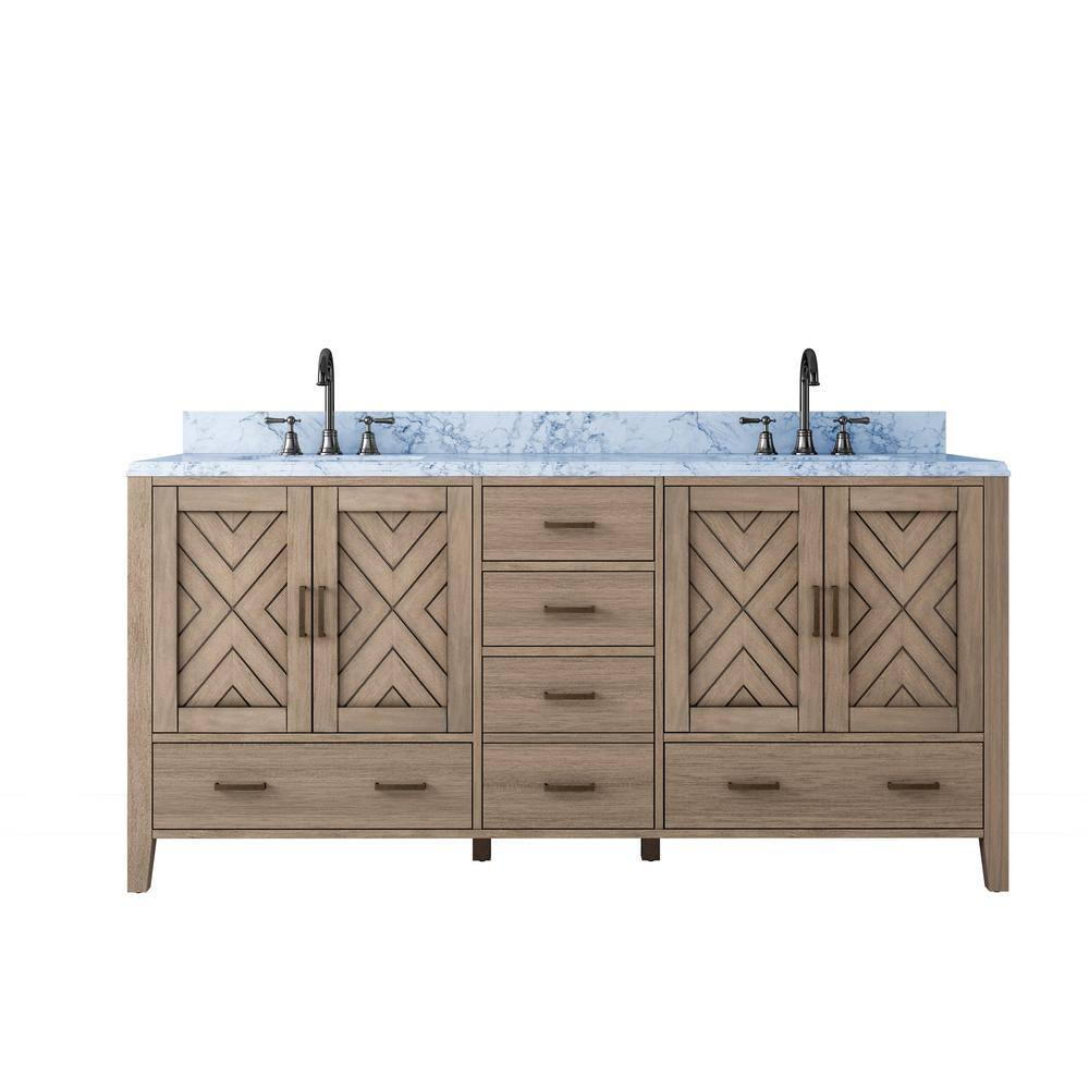 Home Decorators Collection Sedona 72 in. W Double Vanity in Fawn Grey ...