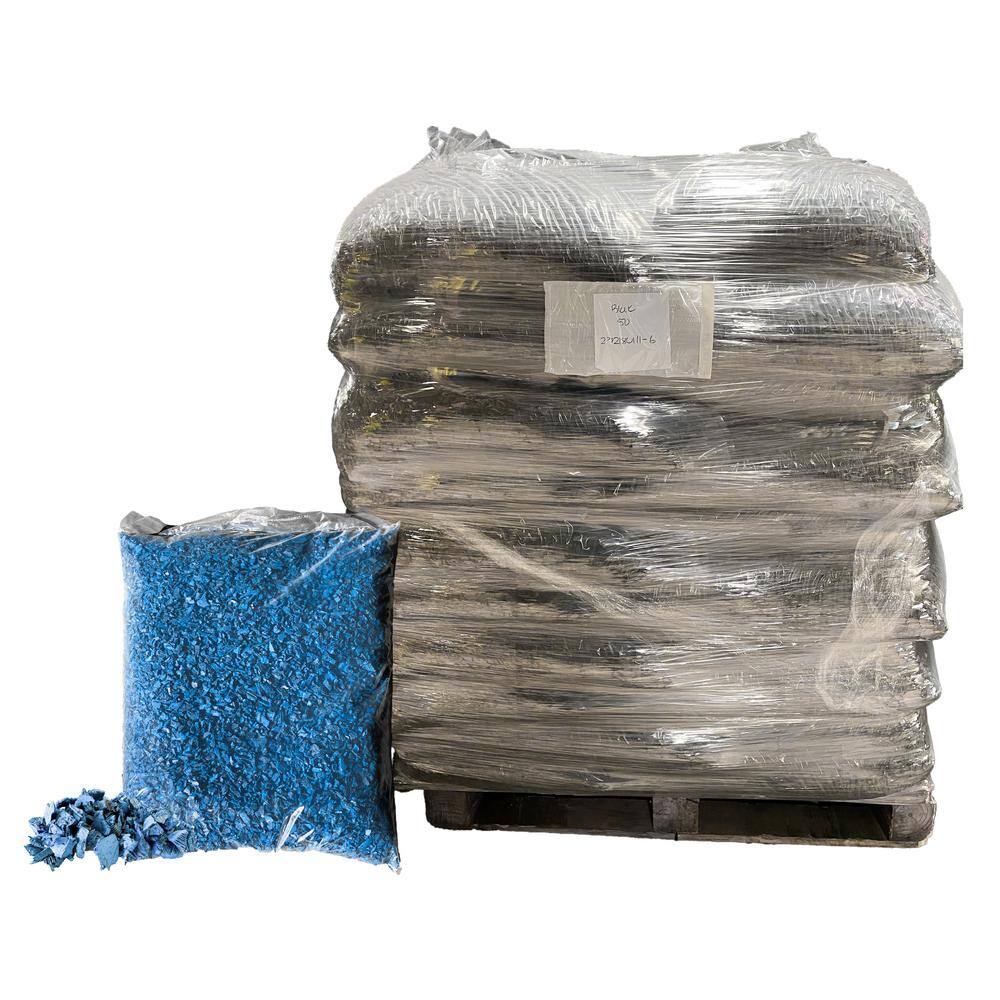 Viagrow Blue Rubber Playground & Landscape Mulch, 75 cf pallet/50 bags 1.5cf each/2.77 Cubic