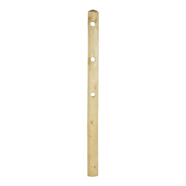 Outdoor Essentials 5 in. x 5 in. x 6-1/2 ft. Pressure-Treated Pine 3-Hole Round Fence Line Post