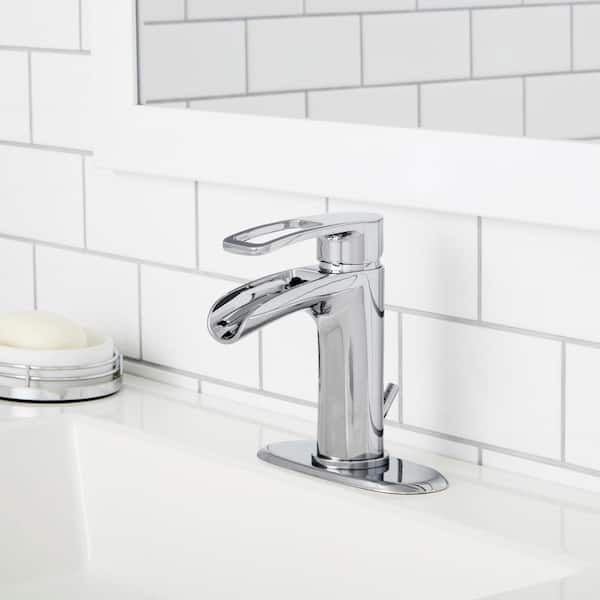 Glacier Bay Kiso Single Hole Single-Handle Low-Arc Bathroom Faucet in  Chrome HD67733W-6A01 - The Home Depot