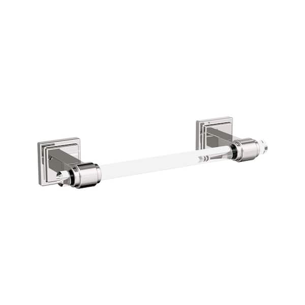 Glacio 8 in. Wall Mounted Towel Bar in Clear/Polished Nickel