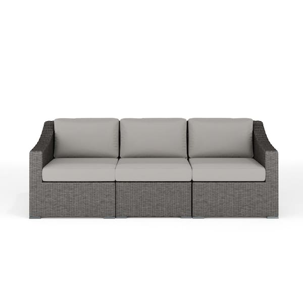 Bedford Gray 3-Piece Rattan Wicker Patio Conversation Seating Set