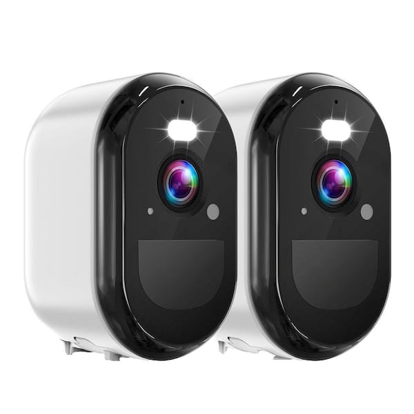 2K Wireless Outdoor Security Camera w/ AI Motion Detection, Spotlight, 2-Way Talk, Siren, IP65, Cloud/SD Storage, 2-Pack