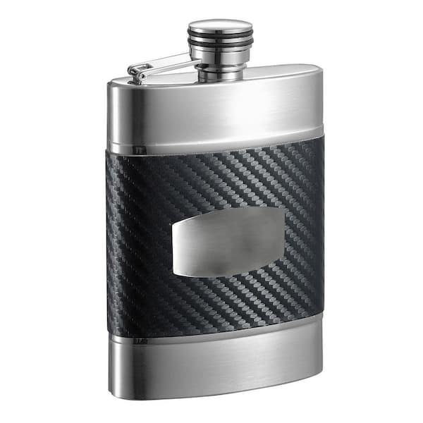 Visol Buckingham Carbon Fiber Patterned Leatherette Liquor Flask