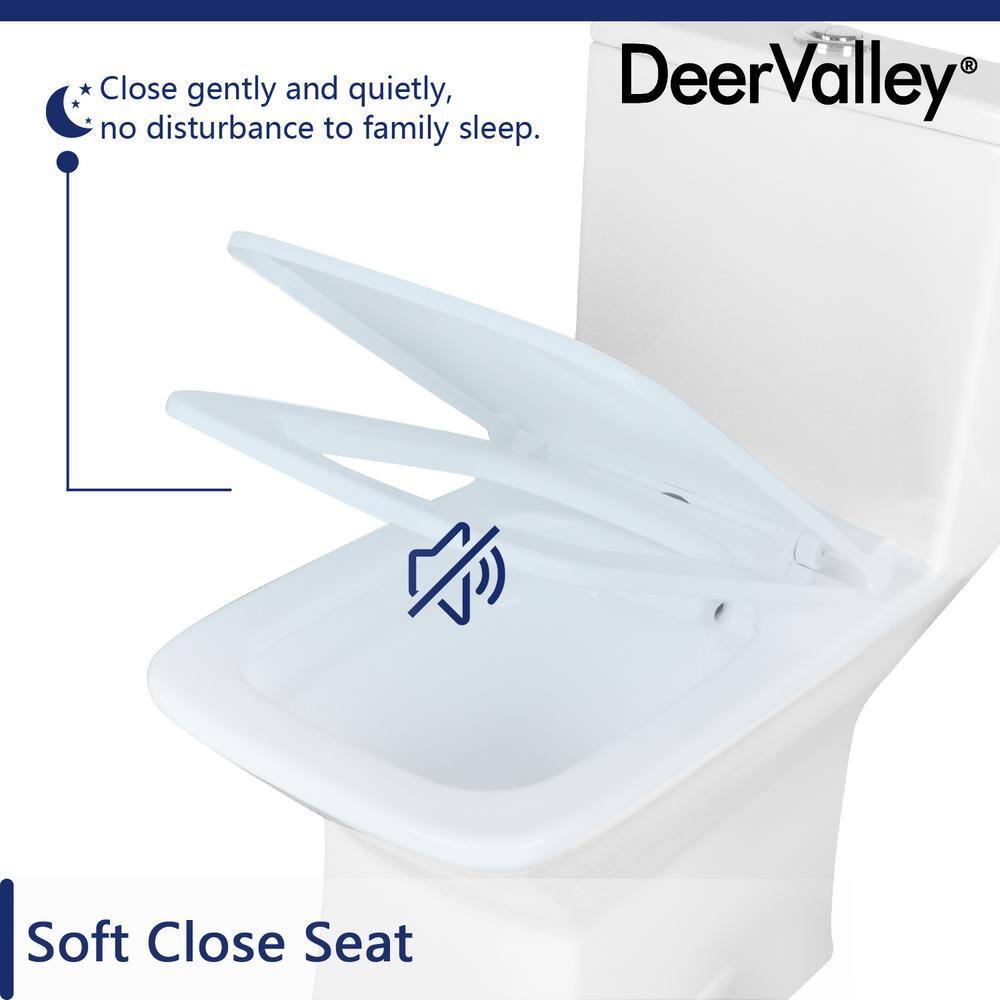 Ace White Ceramic Dual-Flush Elongated One-Piece Toilet