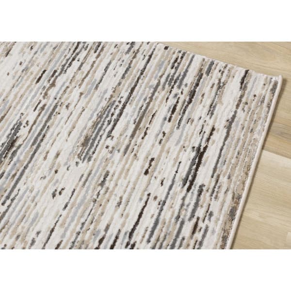 Sylvaris Collections 8 ft. x 11 ft. Beige Stripes Indoor Area Rug