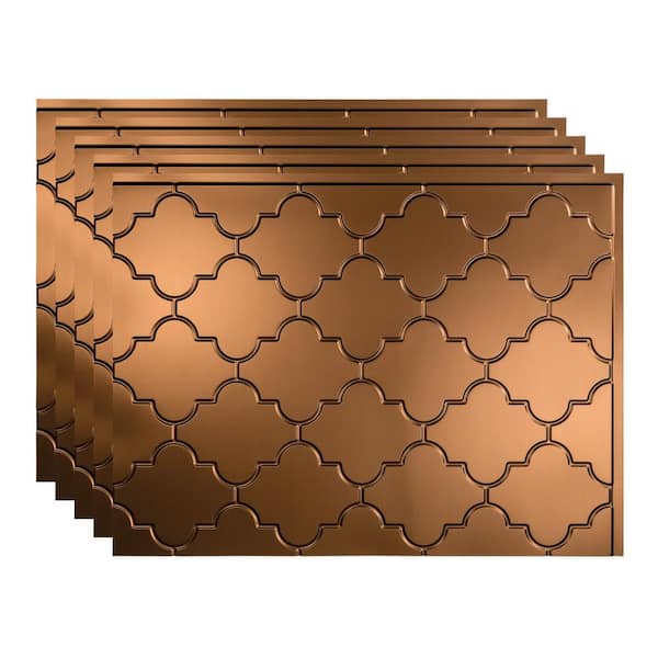 Fasade 18.25 in. x 24.25 in. Monaco Vinyl Backsplash Panel in Oil Rubbed Bronze (5-Pack)