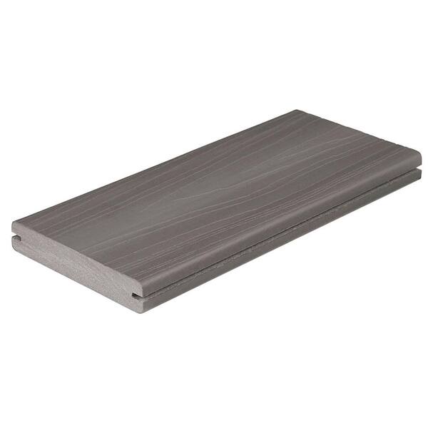 Fiberon ProTect Advantage 1 in. x 5-1/4 in. x 1 ft. Gray Birch Grooved Edge Capped Composite Decking Board Sample
