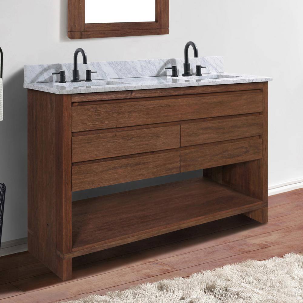 Refined Teak 48'' Double Free-Standing Vanity Base