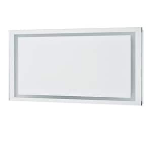 71.5 in. W x 35.5 in. H Rectangular Frameless LED Anti-Fog Wall Mount Bathroom Vanity Mirror in Silver
