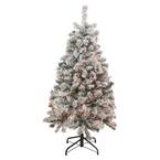 4.5 ft. Pre-Lit Flocked Madison Pine Artificial Christmas Tree Clear Lights