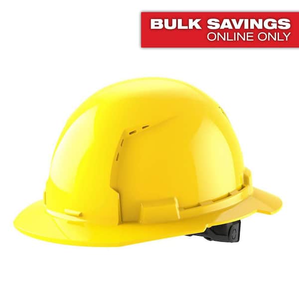 Milwaukee BOLT Yellow Type 1 Class C Full Brim Vented Hard Hat with 6-Point Ratcheting Suspension