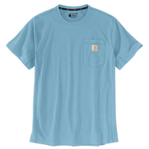 Carhartt Men's X-Large Tall Powder Blue Cotton/Polyester Force Relaxed Fit Midweight Short Sleeve Pocket T-Shirt