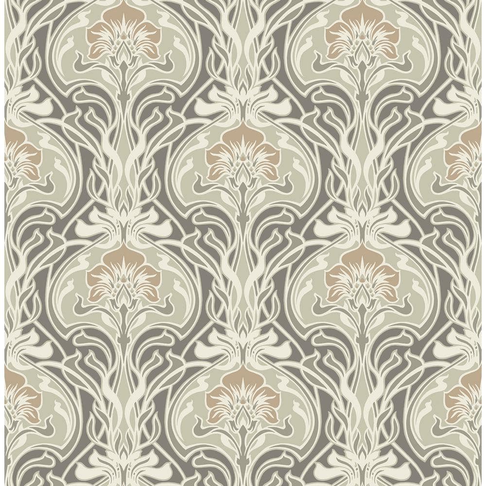 Fallon Brown and Gray Floral Peel and Stick Wallpaper