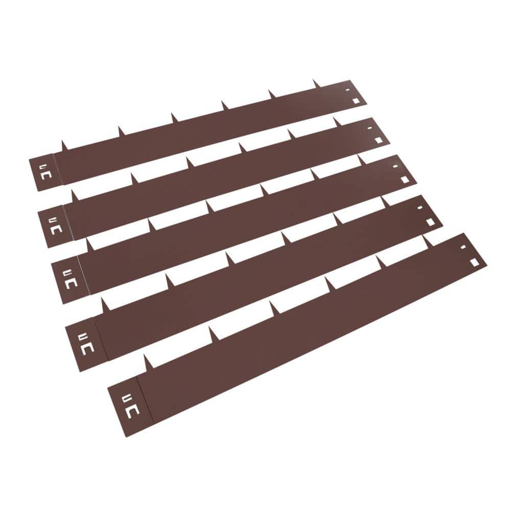 Brown 39 in. x 4 in. x 0.071 in. Steel Landscape Edging Garden Edging Border Outdoor Lawn Decorative Fence (5-Pieces) price history on PriceWatchPro