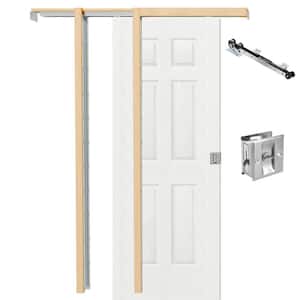 TENONER (2x18) 36 in. x 80 in. 6-Panel Primed Hollow Core MDF Wood ...