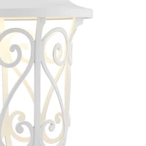 Leawood LED Collection 1-Light White Transitional Outdoor Hanging Lantern Light