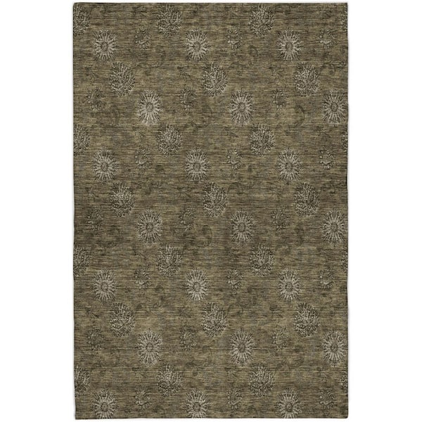 Dream Shag Premium Machine Washable Abstract ADS788 Brown 5 ft. x 7 ft. 6 in. Area Rug