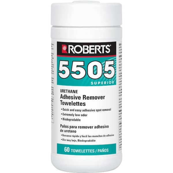 ROBERTS 5505 Urethane, Multipurpose and Specialty Adhesive Remover Towelettes (60-Count)