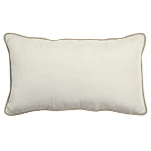 Oasis 24 in. Indoor/Outdoor Lumbar Pillow in Sand Cream