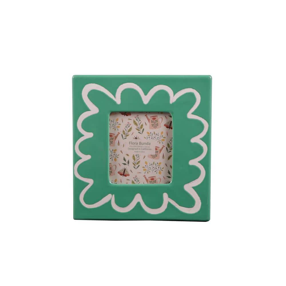 Flora Bunda 3 x 3 Wavey Ceramic Frame FM128EGN The Home Depot