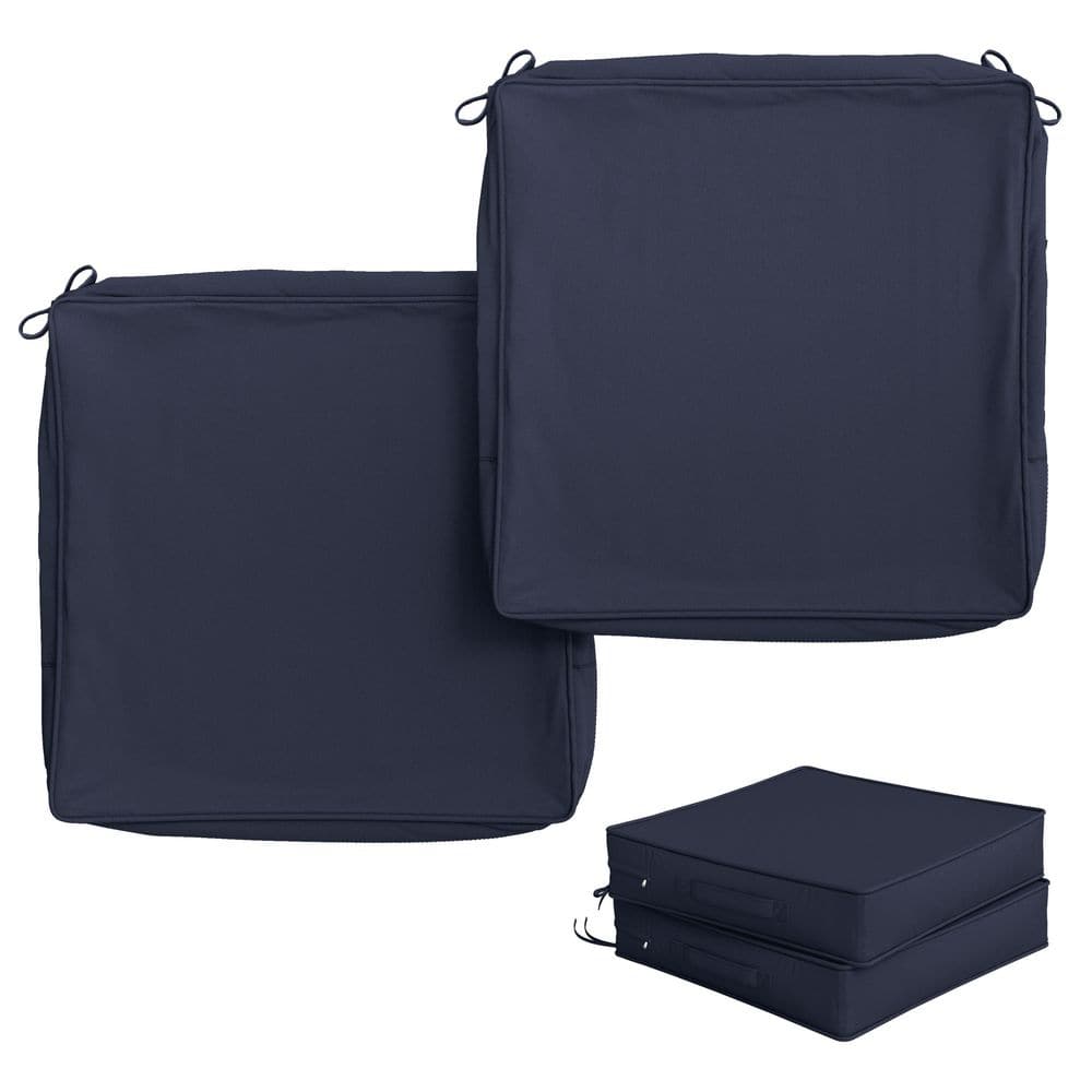 19 in. x 19 in. (2-Pack) Slipcover Repacement Outdoor FadeandSplash Resistant Couch Seat Cushion Cover Navy Blue price history on PriceWatchPro