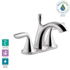 Willamette 4 in. Centerset 2-Handle Water-Saving Bathroom Faucet in Polished Chrome