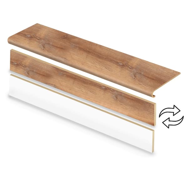 Cap A Tread 2 Pack-Fresh Oak 47 in. L x 12.15 in. W x 1.69 in. T Vinyl Overlay Stair Tread and Reversible Riser