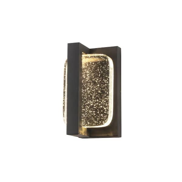 1-Light Matte Black Not Motion Sensing Outdoor Hardwired Wall Lantern Sconce with Integrated LED (Bulb Not Included)