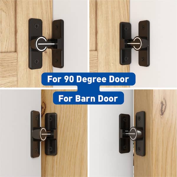 90° Right Angle Sliding Door Lock with Buckle Sliding Door Lock and Barn Door  Lock (1 Pack Silver)