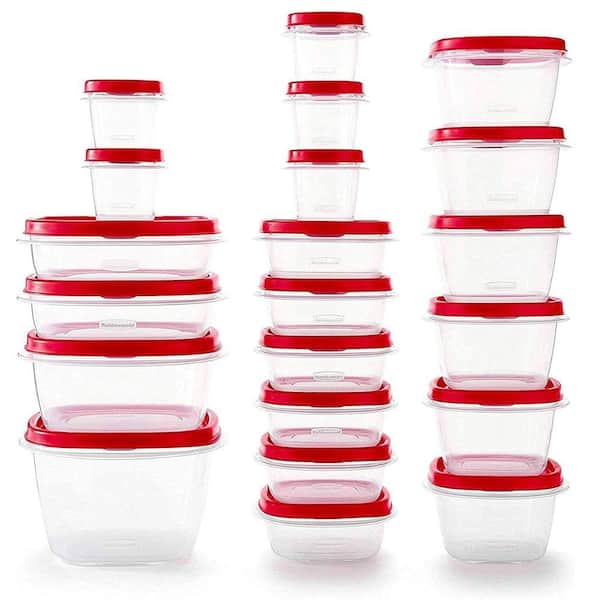 Adrinfly 42-Pieces Food Storage Containers with Lids, Steam Vents, Microwave and Dishwasher Safe in Red