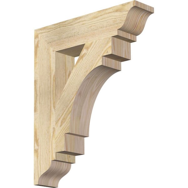 Ekena Millwork 4 in. x 22 in. x 18 in. Douglas Fir Merced Traditional Rough Sawn Bracket