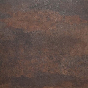 Brown Oxidized Metal Sandstone Emboss 12 in. W x 18 in. L Peel and Stick Vinyl Tile Flooring (27 sqft/case)