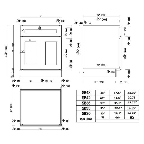 Design House Brookings Plywood Assembled Shaker 48x34 5x24 In Sink Base ...